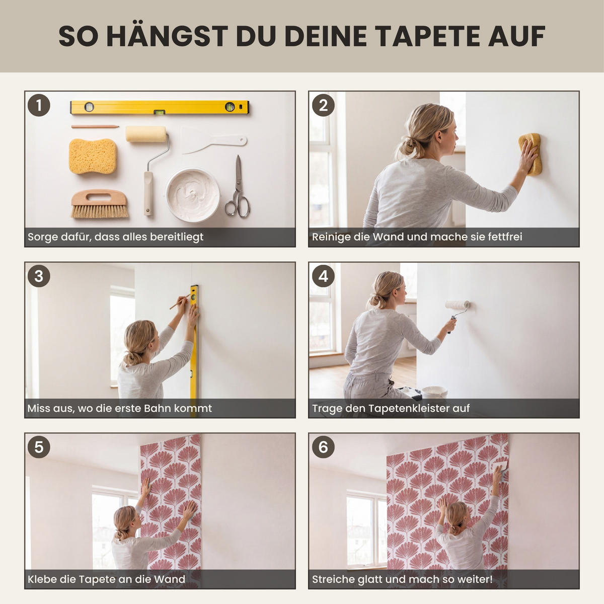 TAPETE - Fächer - Motiv - Terra - 120x280 cm - Rotbraun, Papier (120/280cm) - OnlyWow