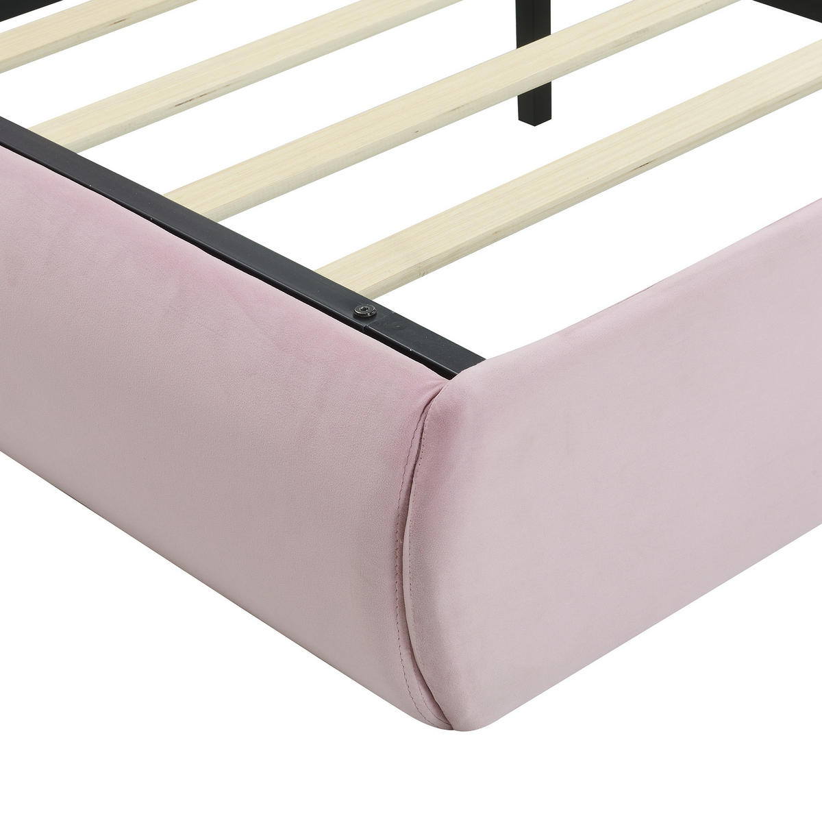 POLSTERBETT Hasenohren 140/200 cm Rosa mit LED, Hydraulik und Stauraum - Rosa, Textil (140/200cm) - MIVRAY