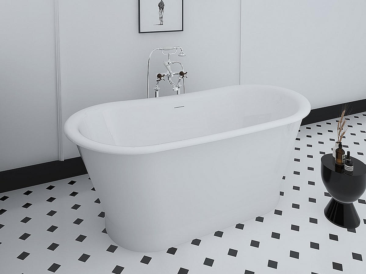 BADEWANNE - 150 cm x 74 cm - Acryl - Weiß - Weiß, Kunststoff (150/63.5/74cm) - Vente-Unique
