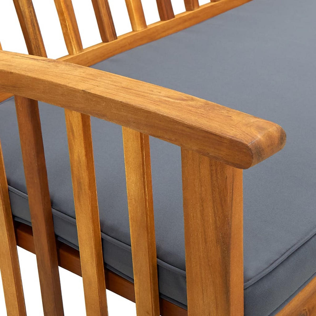 GARTENBANK Mit Kissen 119 Cm Massivholz Akazie - Dunkelgrau, Holz/Textil (119/90/64cm) - vidaXL