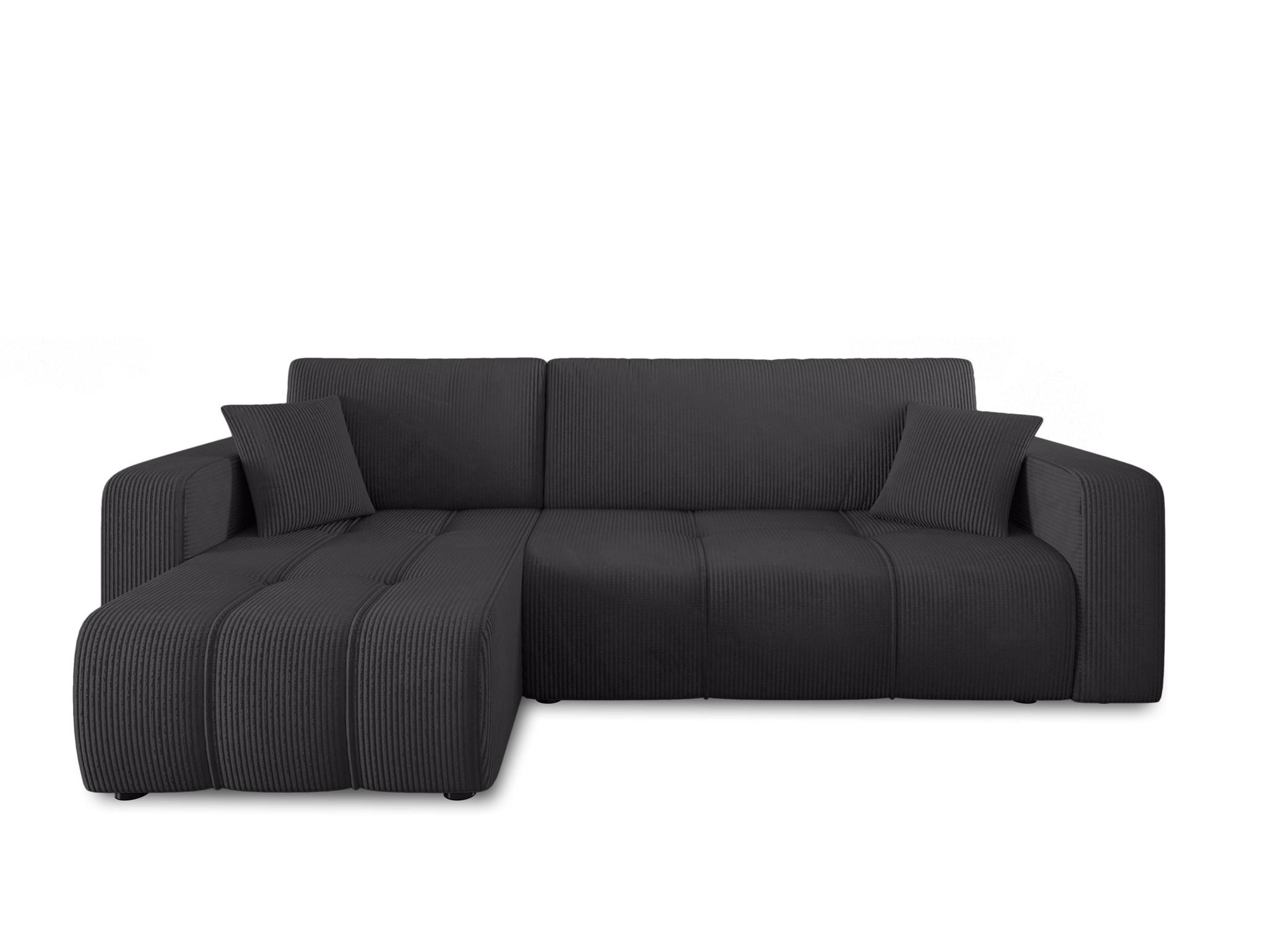 ECKSOFA Dagny Mit Schlaffunktion - Schwarz, Holzwerkstoff/Textil (248/146cm) - Fun Möbel