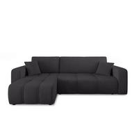 ECKSOFA Dagny Mit Schlaffunktion - Schwarz, Holzwerkstoff/Textil (248/146cm) - Fun Möbel