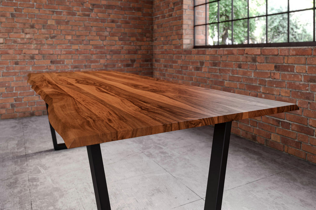 ESSTISCH HERO - Beige/Schwarz, Holz/Metall (100/200/77cm) - SAM