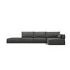 ECKSOFA rechts Kaelle aus Chenille-Stoff dunkelgrau 5 Sitzplätze - Dunkelgrau, Textil (171/364cm) - Micadoni