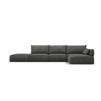 ECKSOFA rechts Kaelle aus Chenille-Stoff dunkelgrau 5 Sitzplätze - Dunkelgrau, Textil (171/364cm) - Micadoni