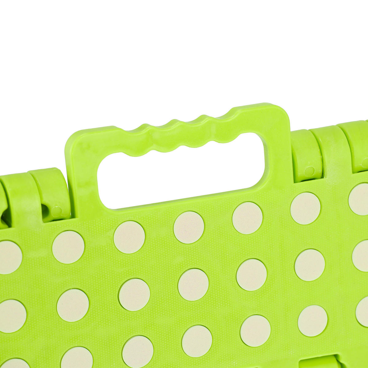 KLAPPHOCKER - Grün, Kunststoff/Textil (35/22/28cm) - Relaxdays