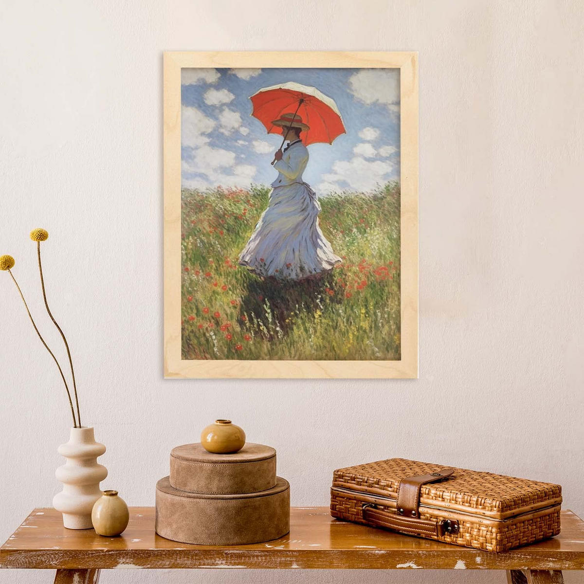 POSTER Claude Monet A3 Rahmen Aus Hellem Holz - Beige, Papier (29.7/5/42cm) - Nacnic