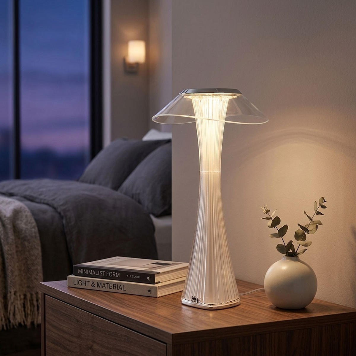 LED TISCHLEUCHTE Ambra Silber - Klar, Kunststoff (15.1/15.1/27.4cm) - Globo Lighting