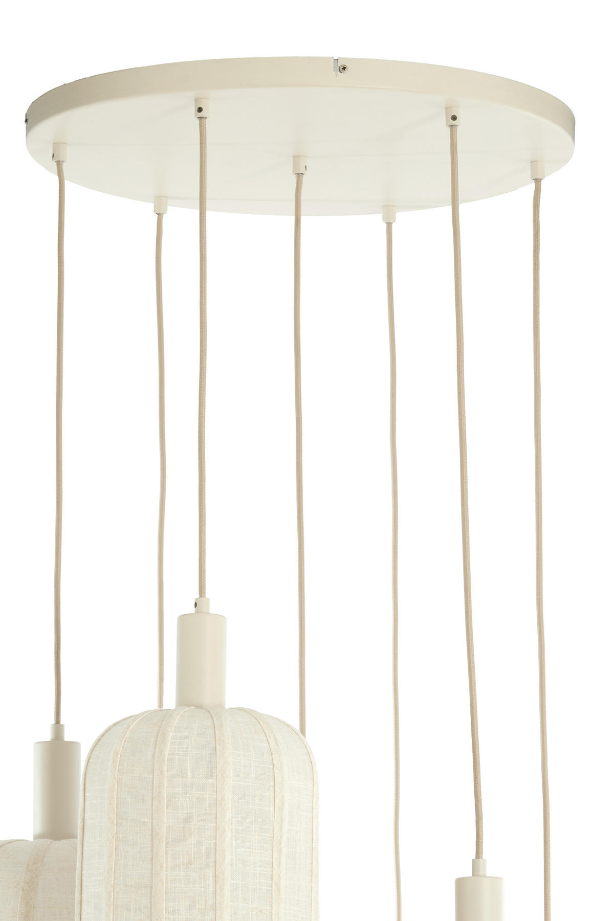 HÄNGELAMPE Tufia - Weiß - 53/53/104 cm - Weiß, Textil (53/53/104cm) - Light & Living