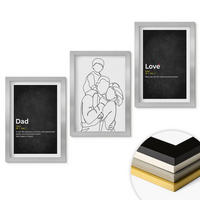 WANDBILDER 3er Set - 20x30 cm Silberner Rahmen - Familiengeschichte, Kunst, Liebe, Vaterschaft - Silberfarben, Kunststoff (20/30cm) - ArtPrintCave