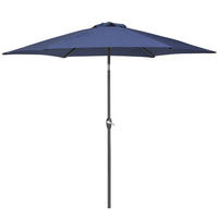 SONNENSCHIRM 270 cm marineblau Varese - Blau/Grau, Textil (270/270cm) - Beliani