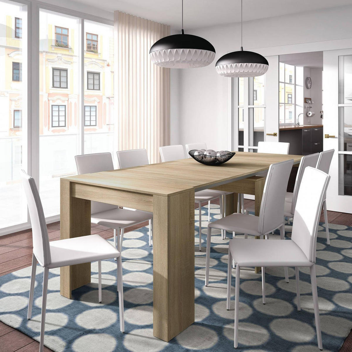 TISCH Ausziehbar Eiche 51/90/78 cm - Braun, Holzwerkstoff (90/78/51cm) - DMORA