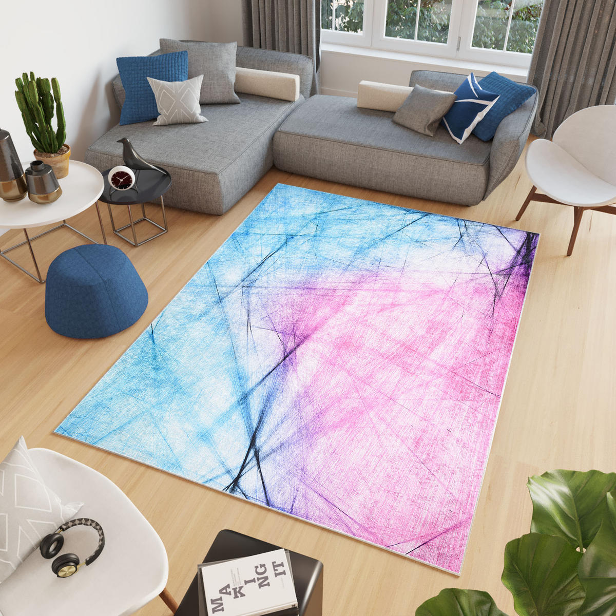 TEPPICH TOSCANA Rosa 160/230 cm - Rosa, Textil (160/230cm) - Tapiso