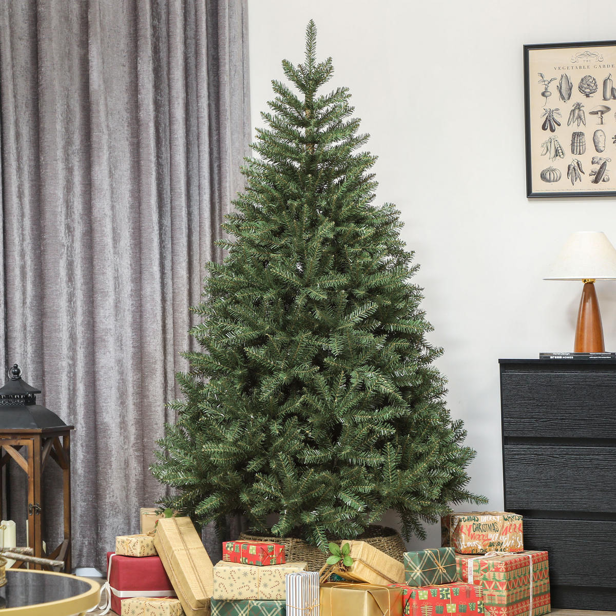 WEIHNACHTSBAUM künstlich 180 cm Christbaum mit 1687 dichten Zweigen Grün - Grün, Kunststoff (180cm) - HOMCOM