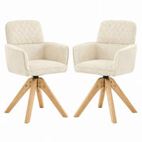 ESSZIMMERSTUHL 2er-Set drehbar ca. 85 cm Stoff Weiß Massivholz - Weiß, Holz (51/85/53cm) - Meubliv