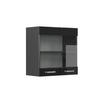 KÜCHENGLASSCHRANK R-Line Schwarz Hochglanz 60 cm - Schwarz Hochglanz/Anthrazit, Holzwerkstoff (60/60/31cm) - Vicco