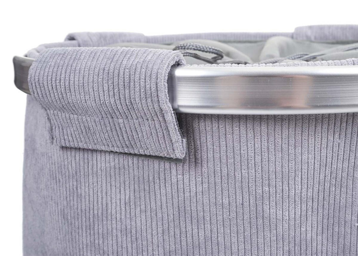 KOŠ NA PRÁDLO S SIETOU 65L Sivý - sivá, textil (39/55/39cm) - MCW