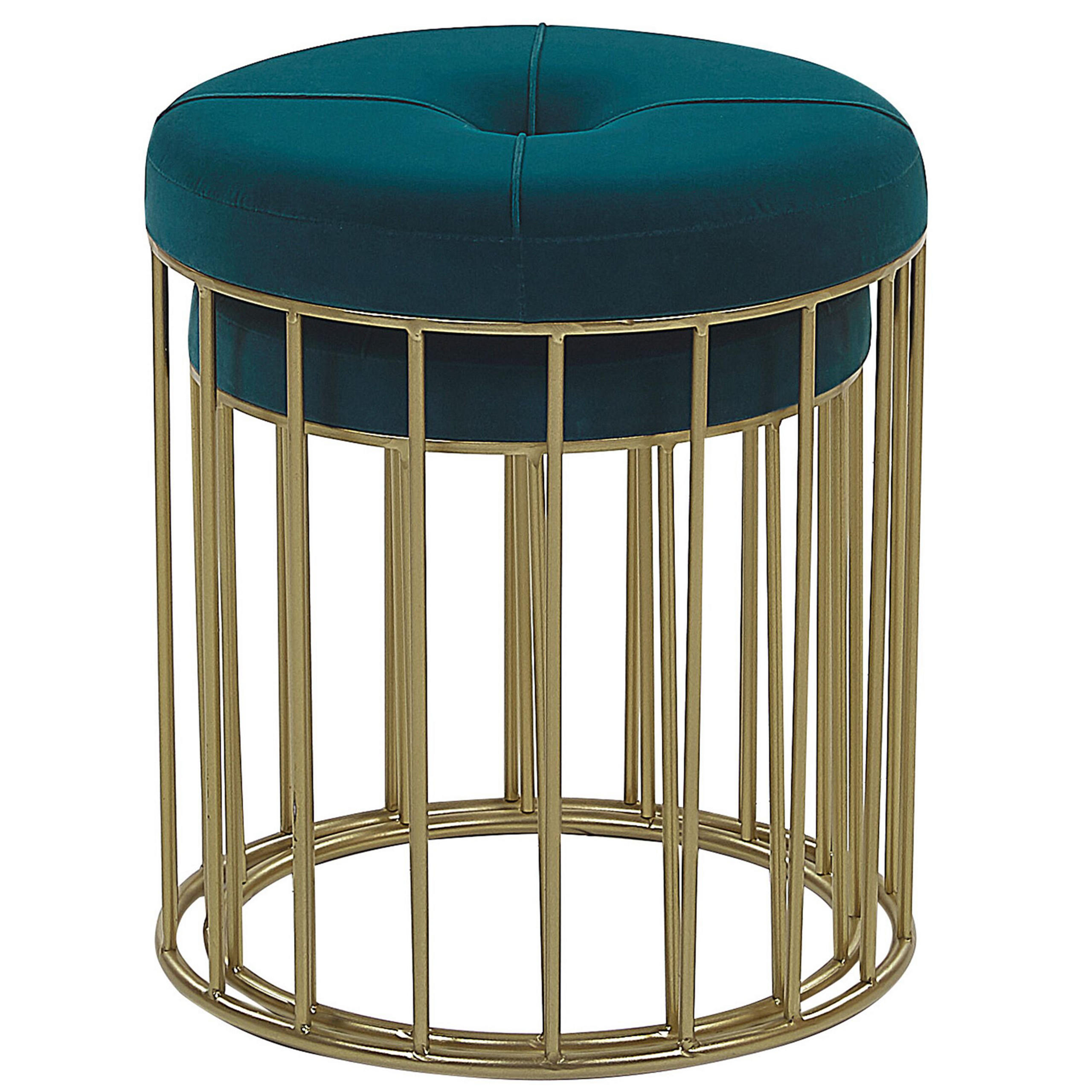 HOCKER 2er Set Lubbock - Blau, Textil (40/39/40cm) - Beliani
