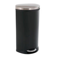 MÜLLEIMER Auffallender Muschelförmiger 30 Liter 69 x 34 x 37,5 cm Schwarz - Schwarz, Metall (34/69/37.5cm) - PROREGAL
