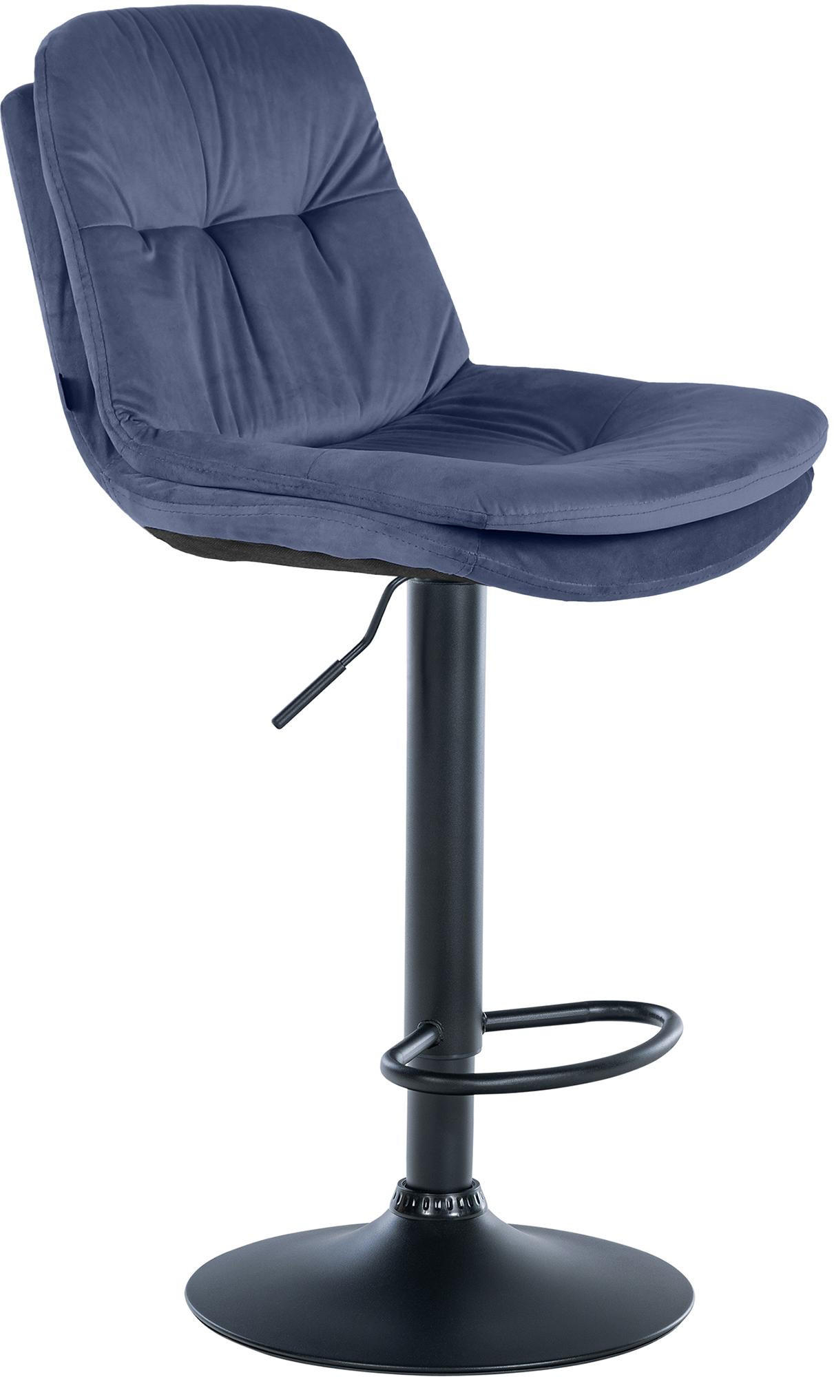 BARHOCKER Samt blau - Blau/Schwarz, Textil (46/94/54cm) - CLP