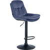 BARHOCKER Samt blau - Blau/Schwarz, Textil (46/94/54cm) - CLP