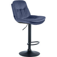BARHOCKER Samt blau - Blau/Schwarz, Textil (46/94/54cm) - CLP