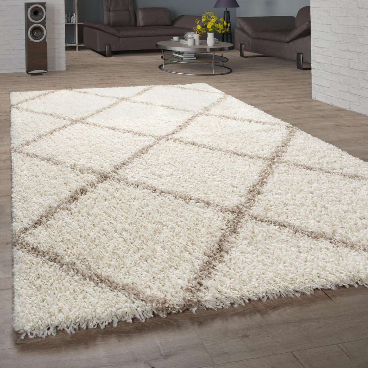 HOCHFLORTEPPICH 160/220 cm Kalmar 441 - Weiß, Textil (160/220cm) - Paco Home