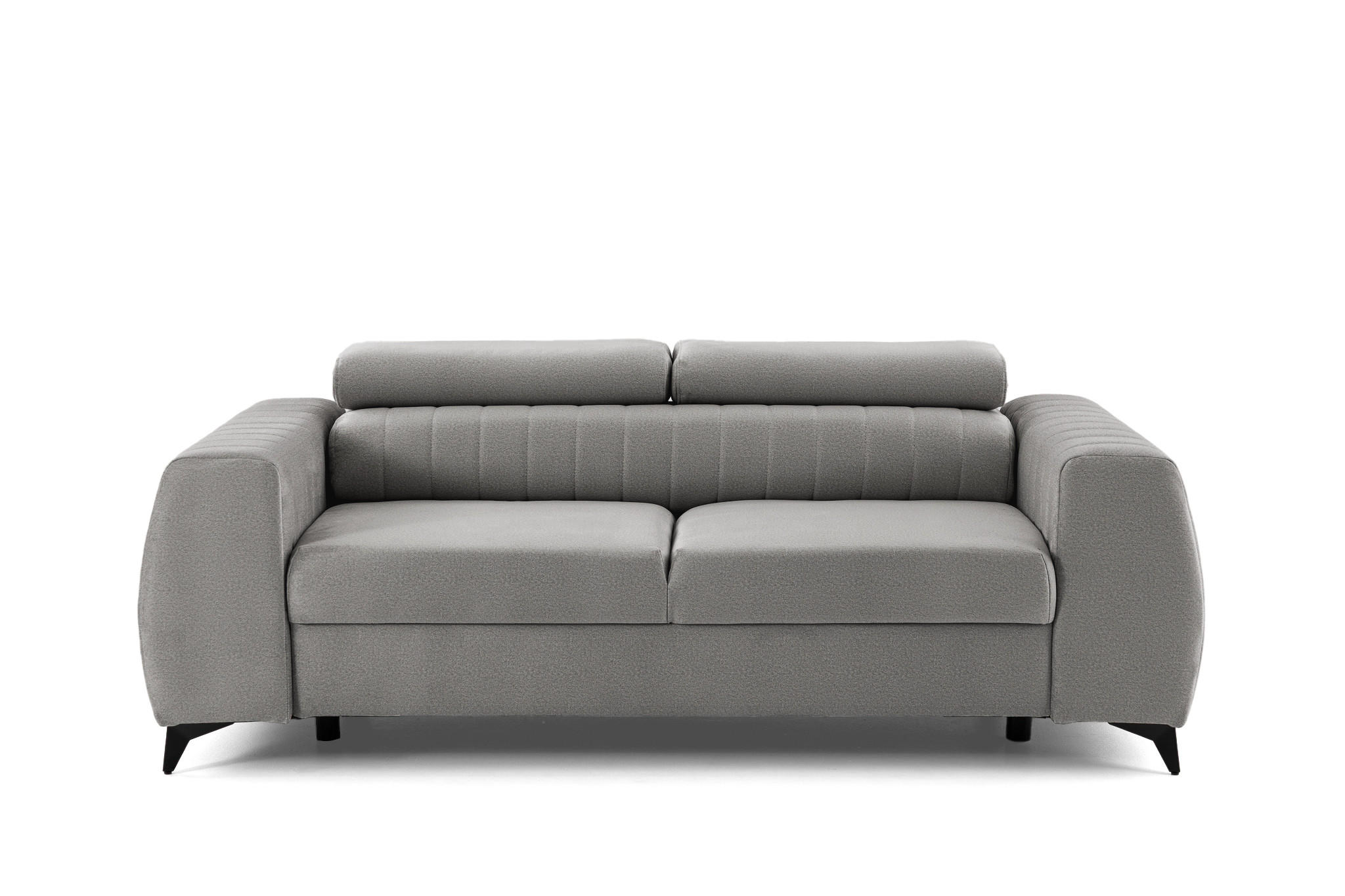 2-SITZER-SOFA PIERO 206 cm Velours Hellgrau - Hellgrau/Schwarz, Holz/Textil (206/95/100cm) - Muffo