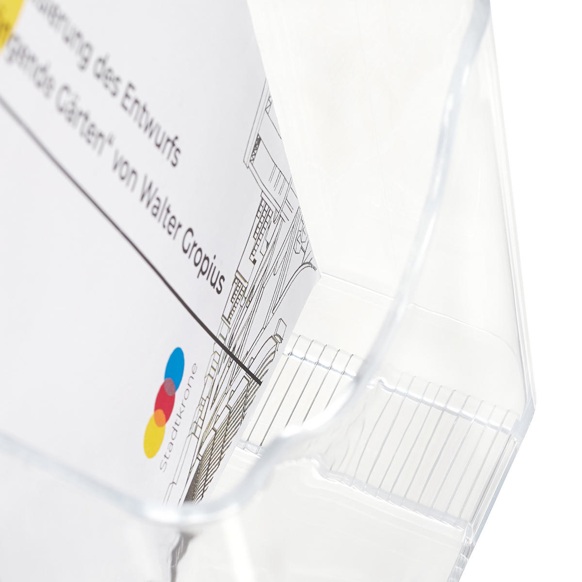 STOJAN na letáky - priehľadné, plast (11/20/8.5cm) - Relaxdays