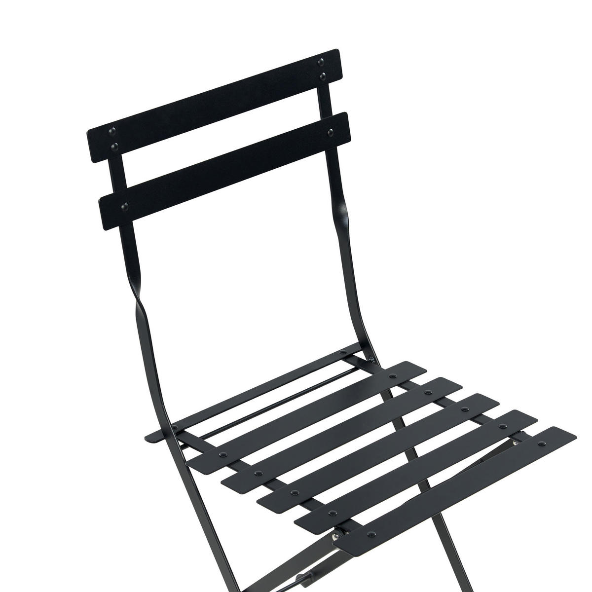 BALKONSET 2-Sitzer schwarz zusammenklappbar Fiori - Schwarz, Metall - Beliani