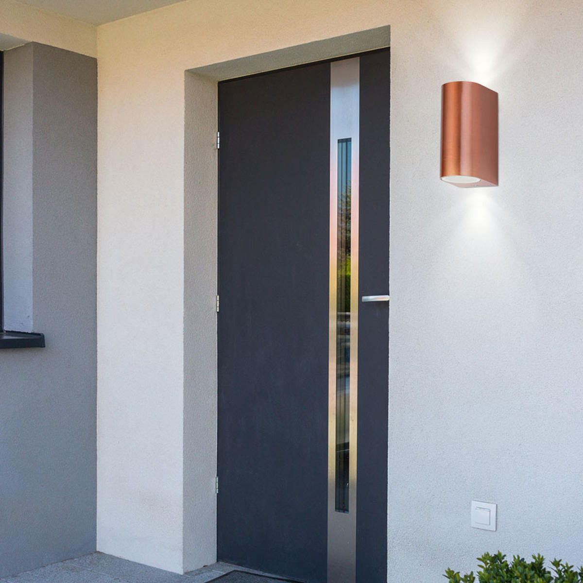 LED AUSSEN-WANDLEUCHTE Kupfer Aluminium 4er Set - Kupferfarben, Metall (6.5/14.5/9.4cm)