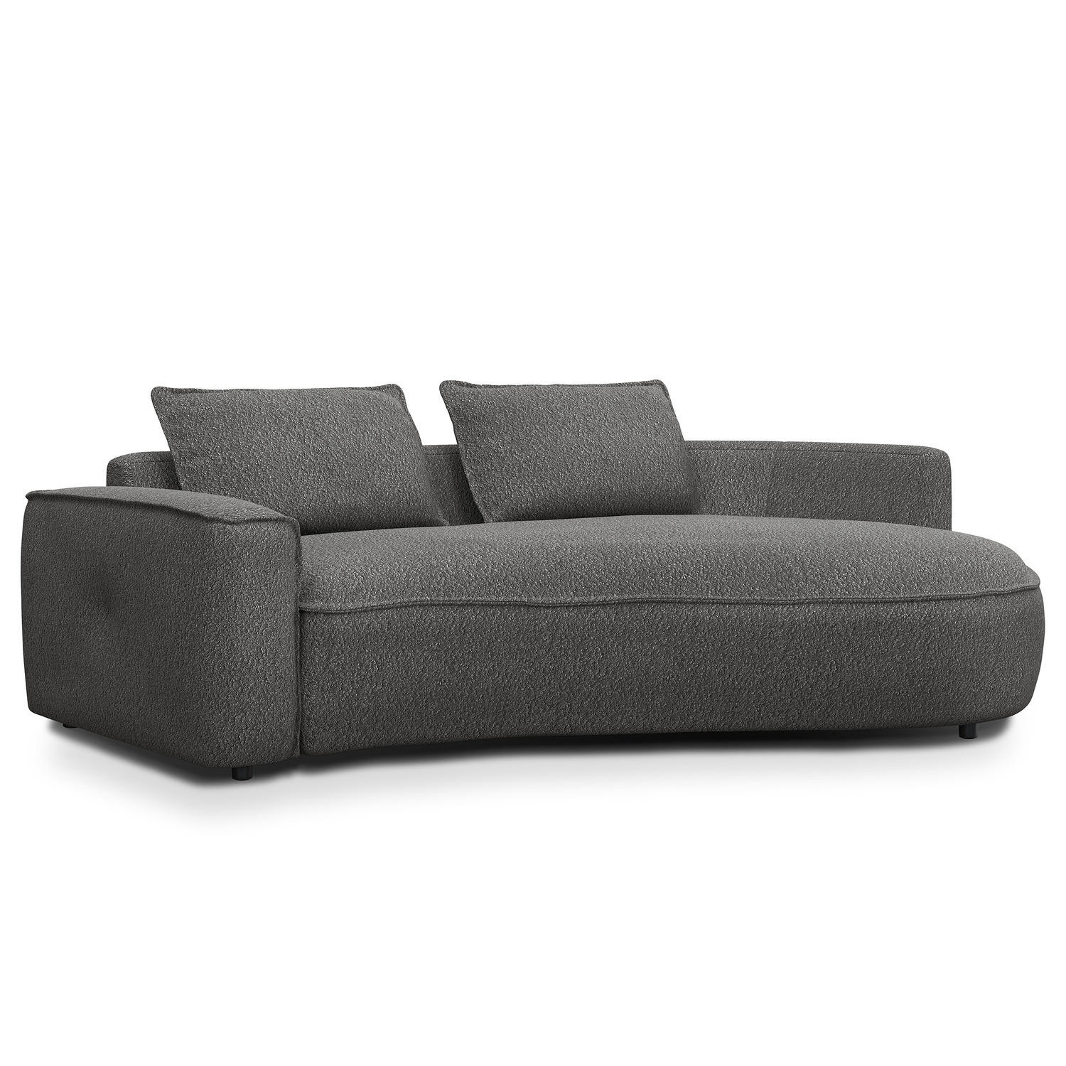 2,5-SITZER SOFA - Schwarz/Grau, Kunststoff/Textil (217/82/146cm) - home24
