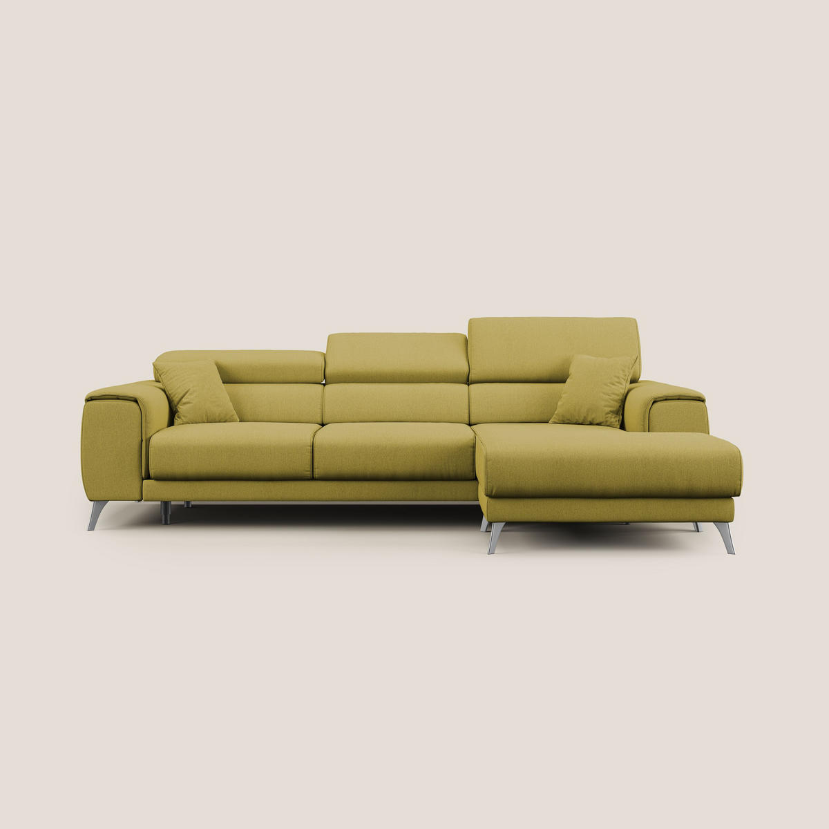 ECKSOFA RECHTS Fusion - Gelb, Textil (260/102cm) - Divani.store