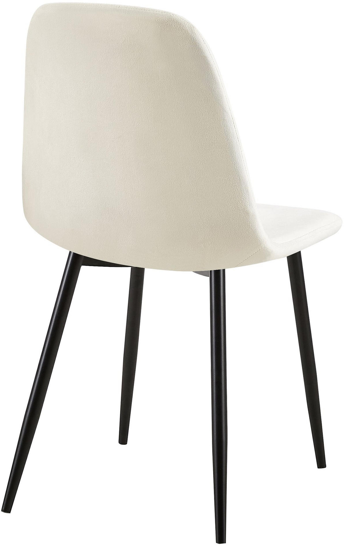 STUHL Samt Cremeweiß - Schwarz/Weiß, Textil/Metall (44/88/54cm) - CLP