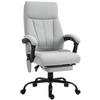 BÜROSTUHL mit Vibrationsmassage, Ergonomisch Schreibtischstuhl mit Liegefunktion - Hellgrau, Kunststoff (74/119/65cm) - Vinsetto
