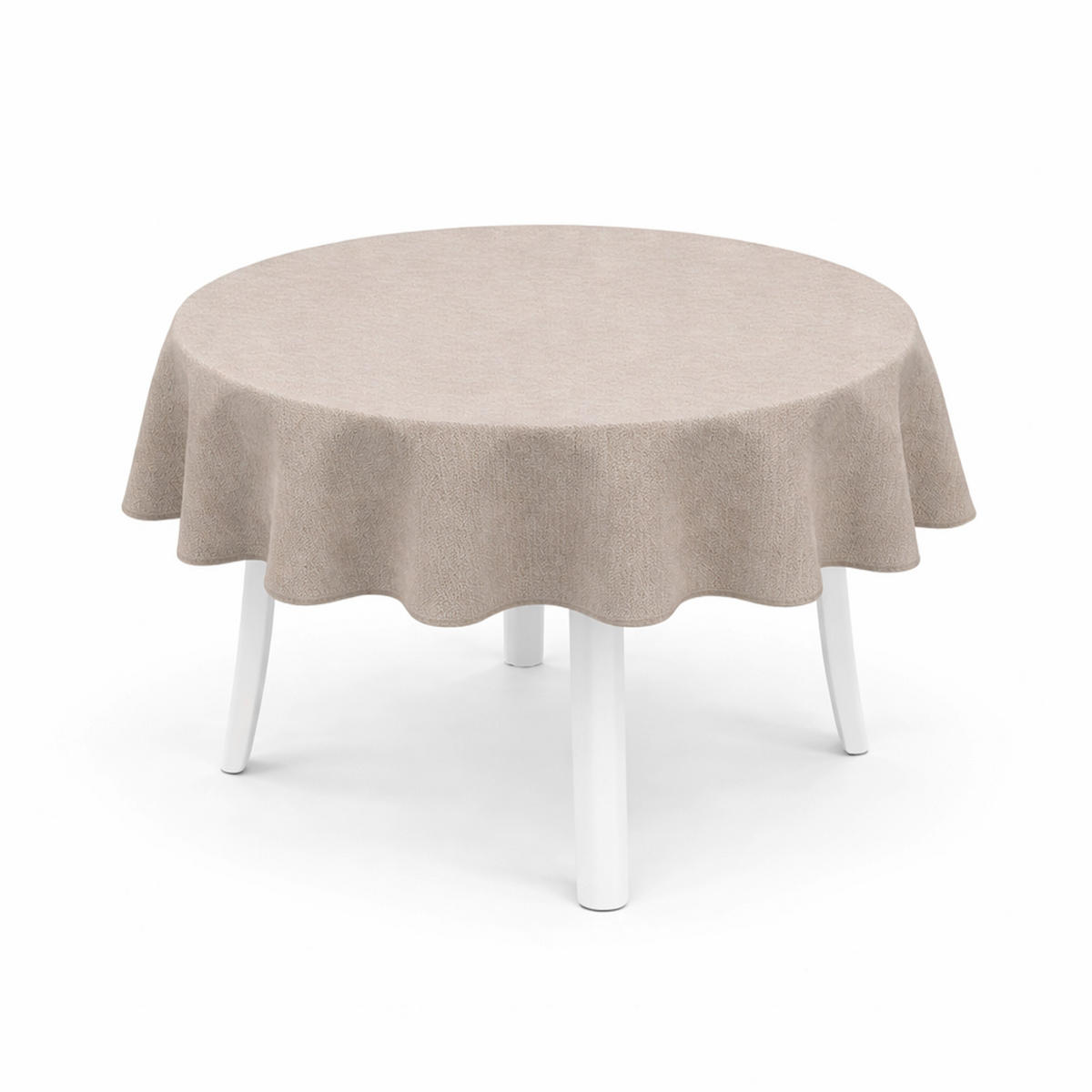 TISCHDECKE Garten Weichschaum Ø140cm - Taupe - Taupe, Kunststoff (140/140cm) - Bestlivings