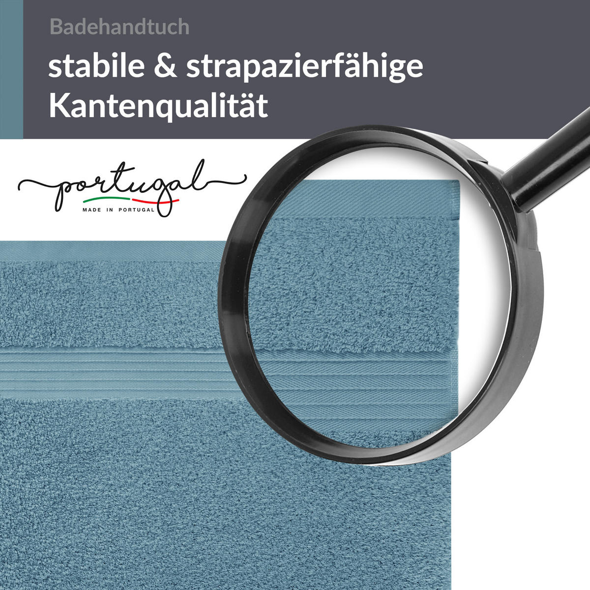 BADETUCH Linz Taubenblau 100x200 cm - Blaugrau, Textil (100/200cm) - Lashuma