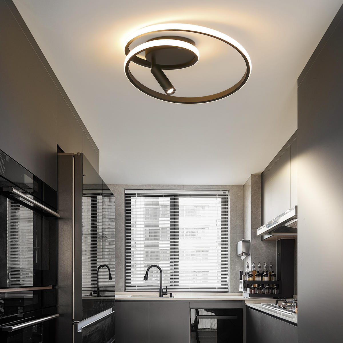 LED-DECKENLEUCHTE Drexel 40/40/12.5 cm - Schwarz, Metall (40/40/12.5cm) - ZMH
