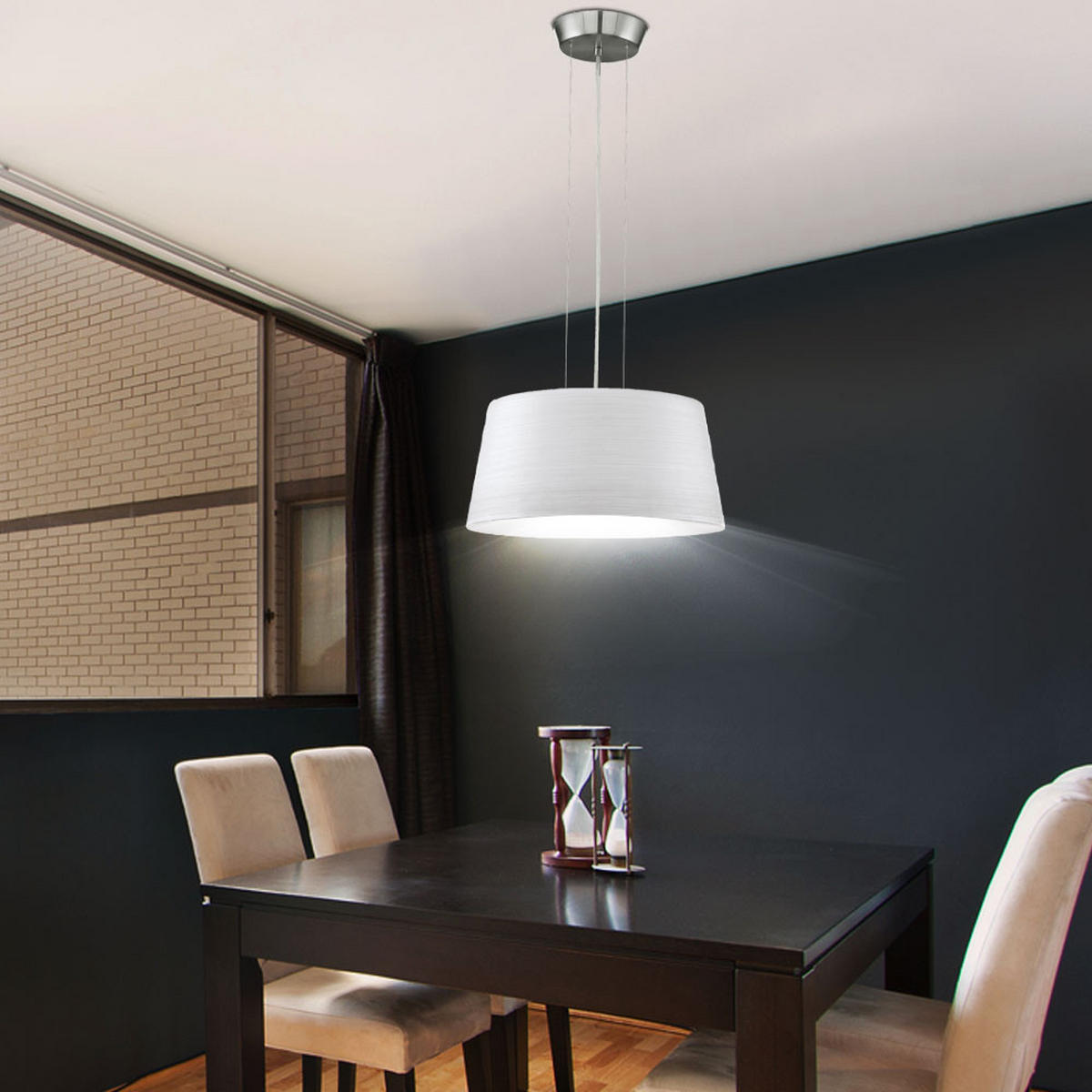 LED HÄNGELEUCHTE BIBRO Silber Glas - Silberfarben, Glas (39.5/39.5/110cm)