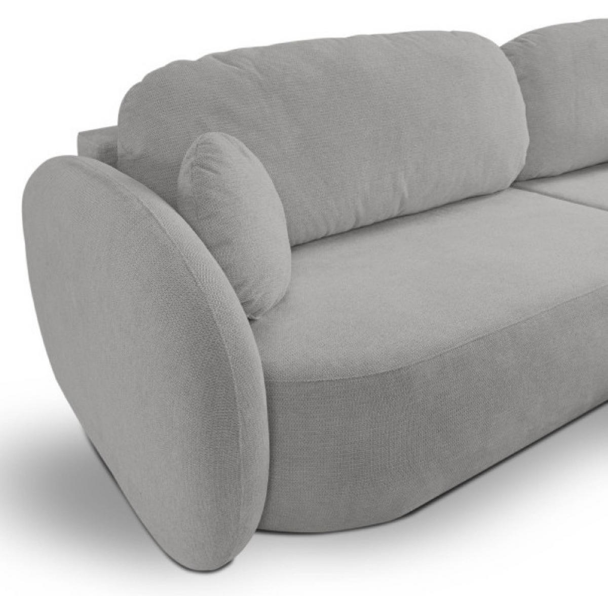 ECKSOFA Hellgrau OLIVIO Ausziehbar Rechts - Hellgrau/Grau, Textil (174/248cm) - Sepro Meble