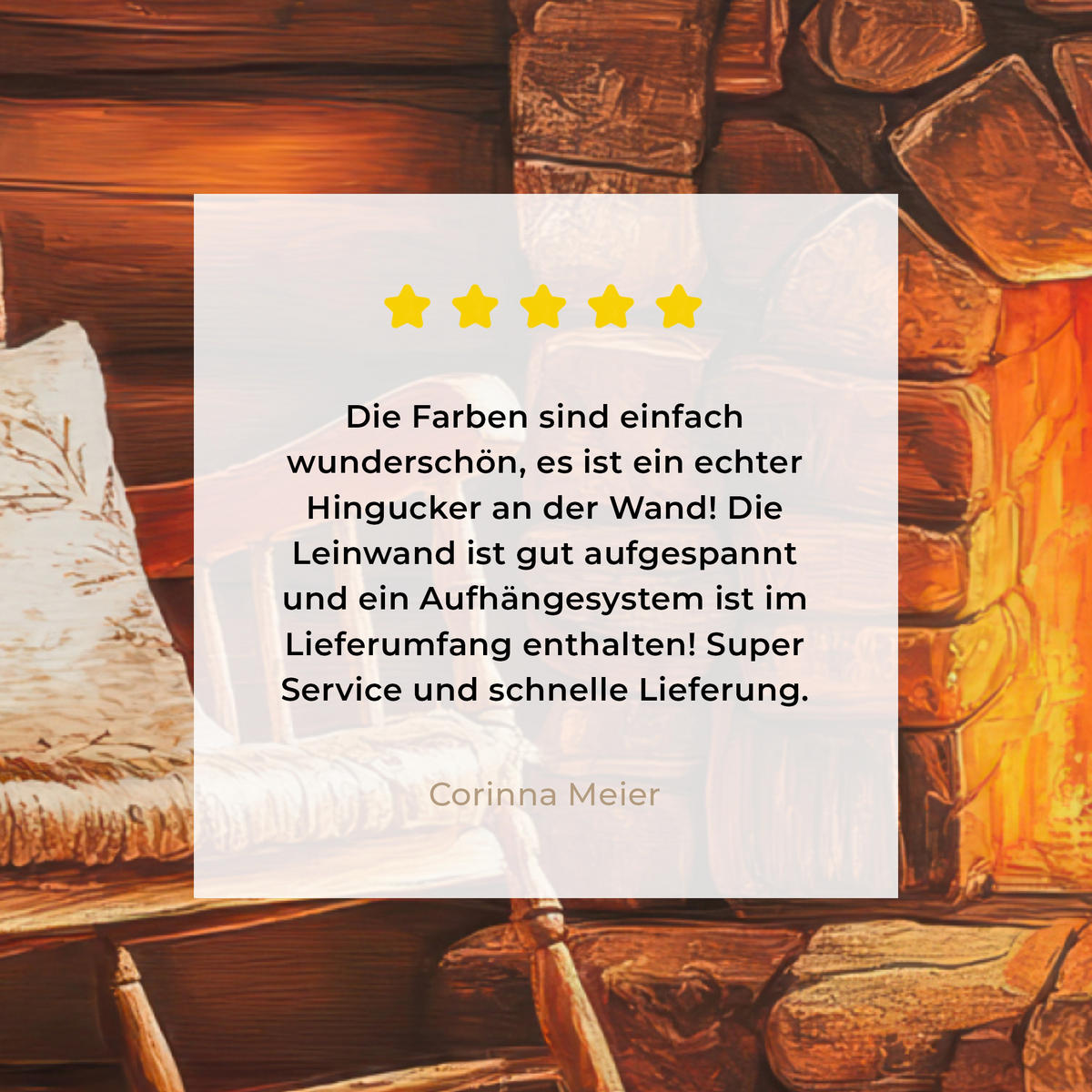 LEINWANDBILD Winter - Weihnachten - Zuhause - Kamin Wandbilder 80x60 cm - Bernsteinfarben, Textil (80/60cm) - MuchoWow