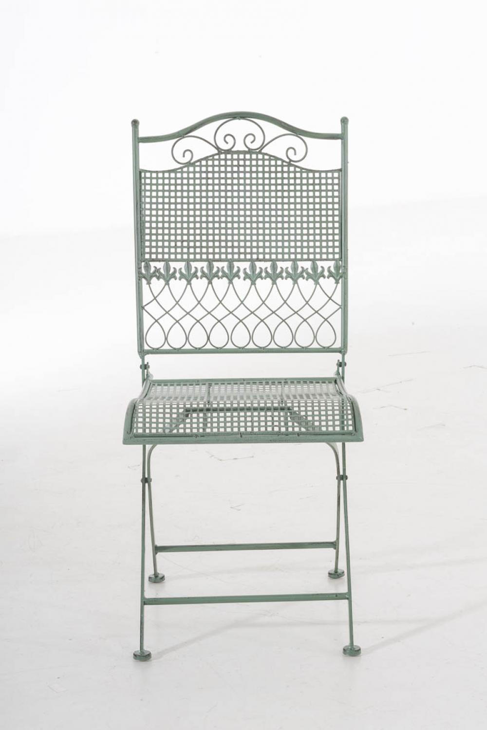GARTENKLAPPSTUHL Metall Antik-Grün - Grün, Metall (41/91/50cm) - CLP
