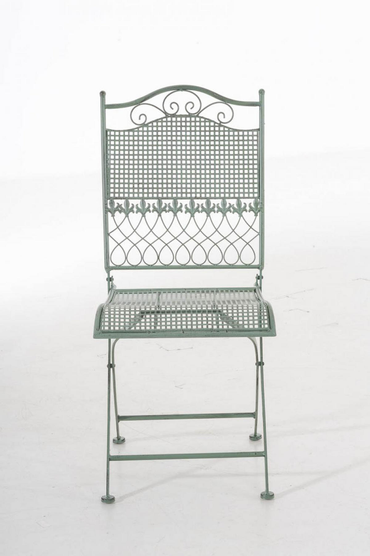GARTENKLAPPSTUHL Metall Antik-Grün - Grün, Metall (41/91/50cm) - CLP