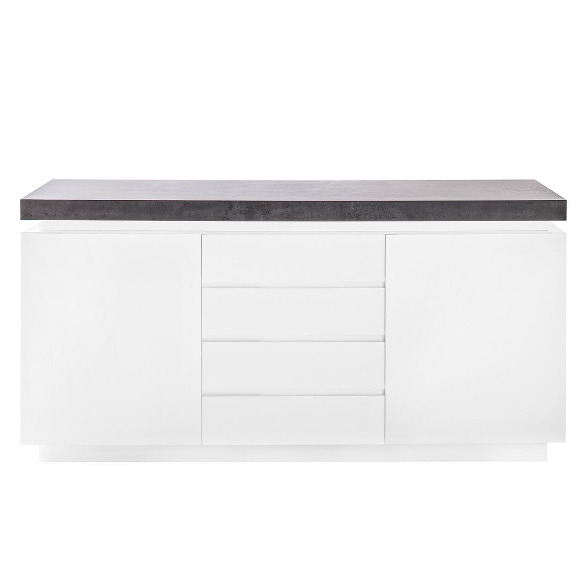 SIDEBOARD - MDF - Weiß/Grau, Holzwerkstoff (150/81/40cm) - home24