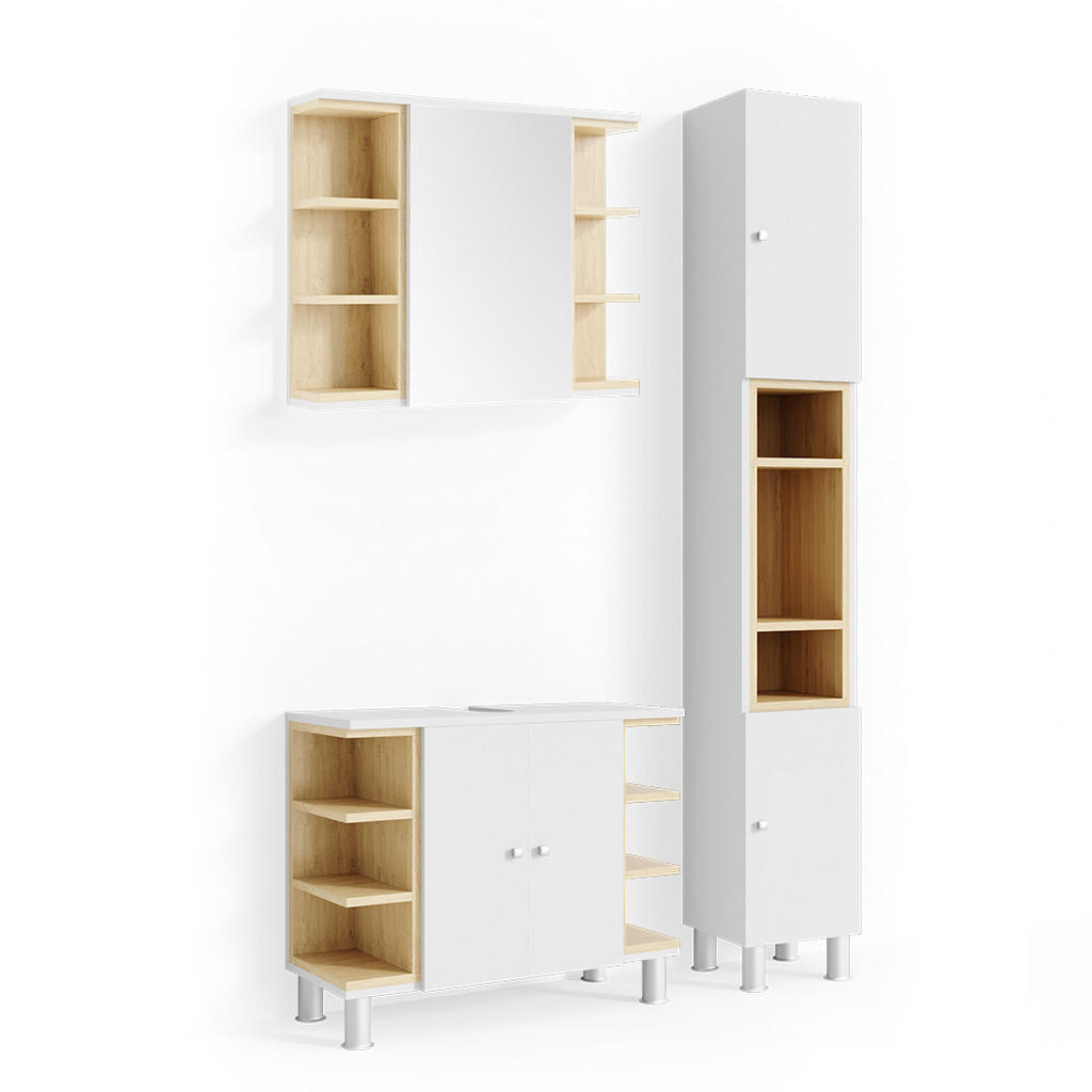 SET MOBILIER BAIE Aquis, Alb, 3 piese