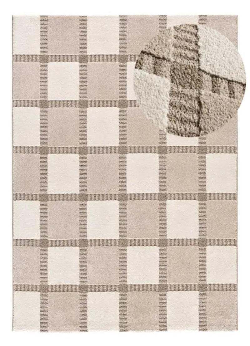 KURZFLORTEPPICH Beige / Weiß Candela 160/230 cm - Beige/Weiß, Naturmaterialien/Textil (160/230cm) - Atticgo