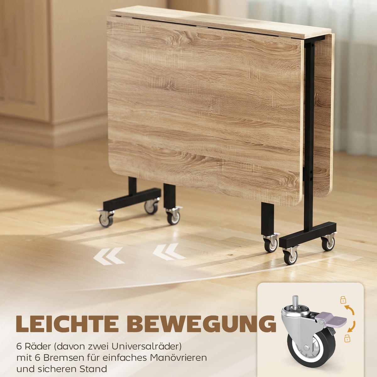 ESSTISCH aus Spanplatte 120/80/73 cm Eiche - Eichefarben/Schwarz, Holzwerkstoff/Metall (120/80/73cm) - HOMCOM