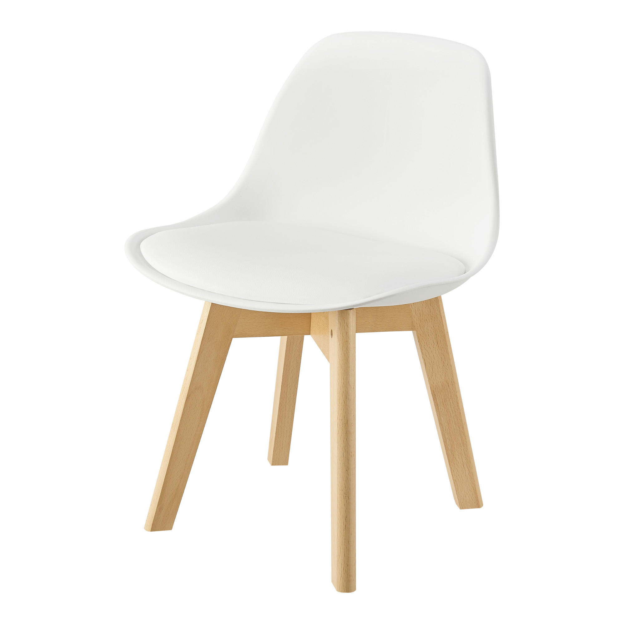 KINDERSTUHL Elvdal - Naturfarben/Weiß, Holz/Kunststoff (38/56/33cm) - [en.casa]