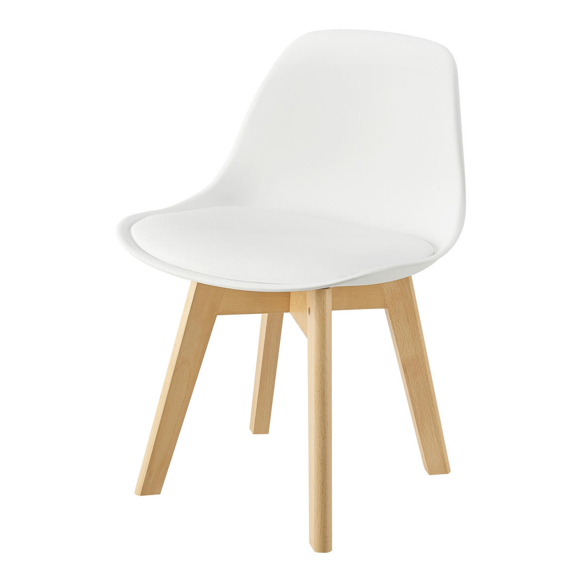 KINDERSTUHL Elvdal - Naturfarben/Weiß, Holz/Kunststoff (38/56/33cm) - [en.casa]