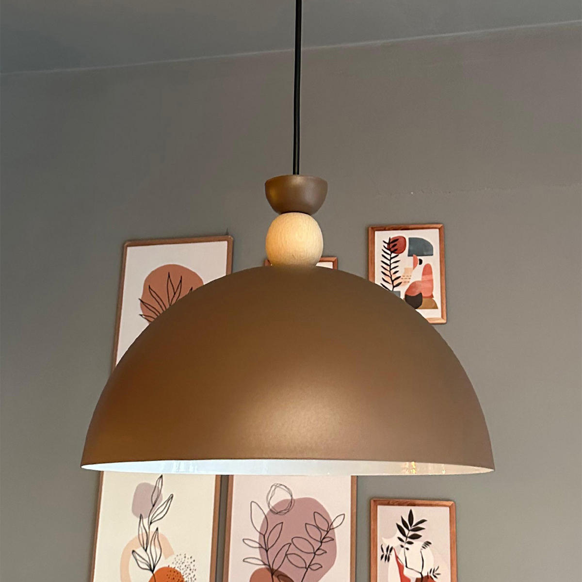 PENDELLEUCHTE Yimpi - Braun, Metall (30/30/25cm) - Bamyum